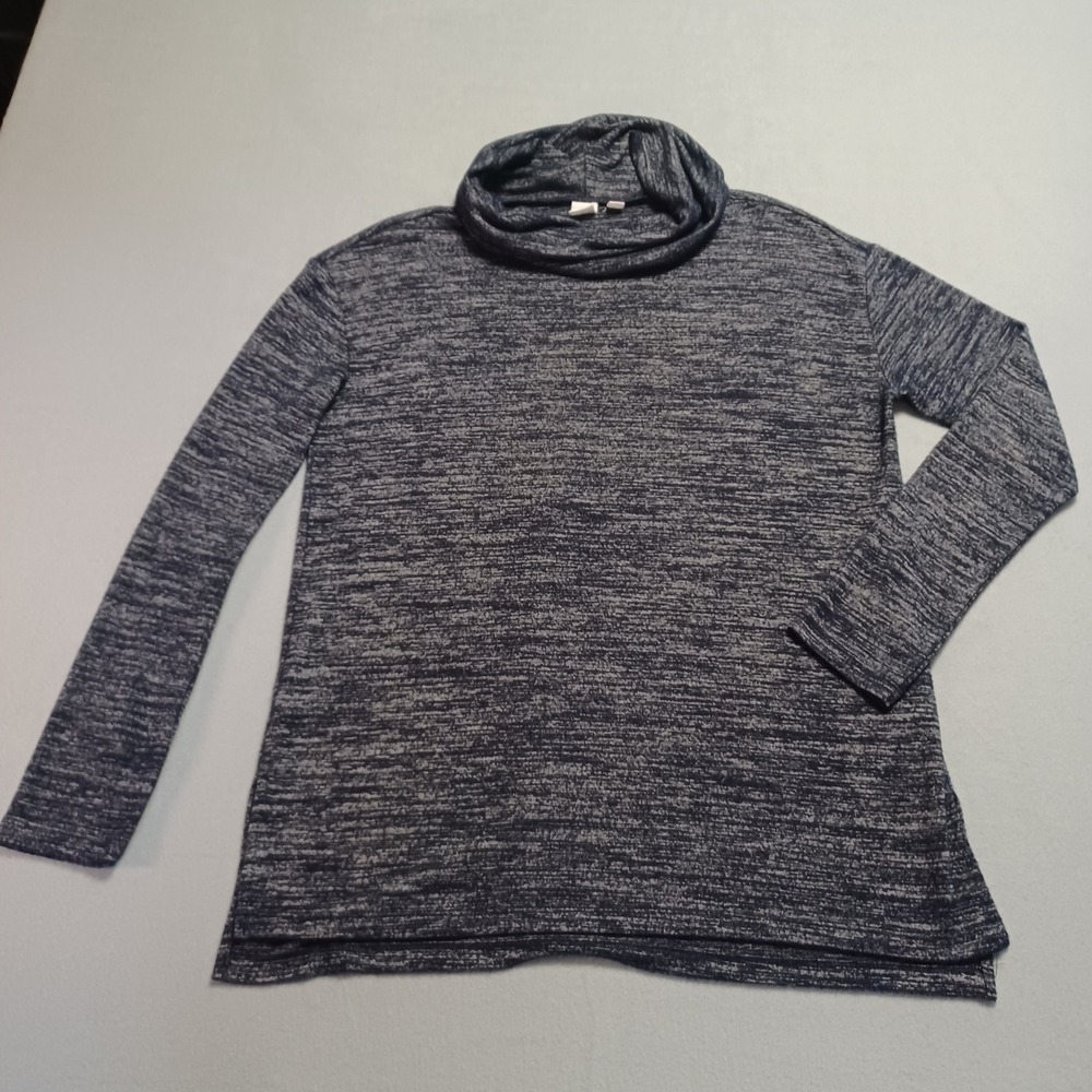 Gap Womens Navy Blue Space Dye Cowl‎ Neck Tunic Pullover Long Sleeve Top Size M
